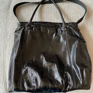 GUC Gap Black Patent faux leather tote